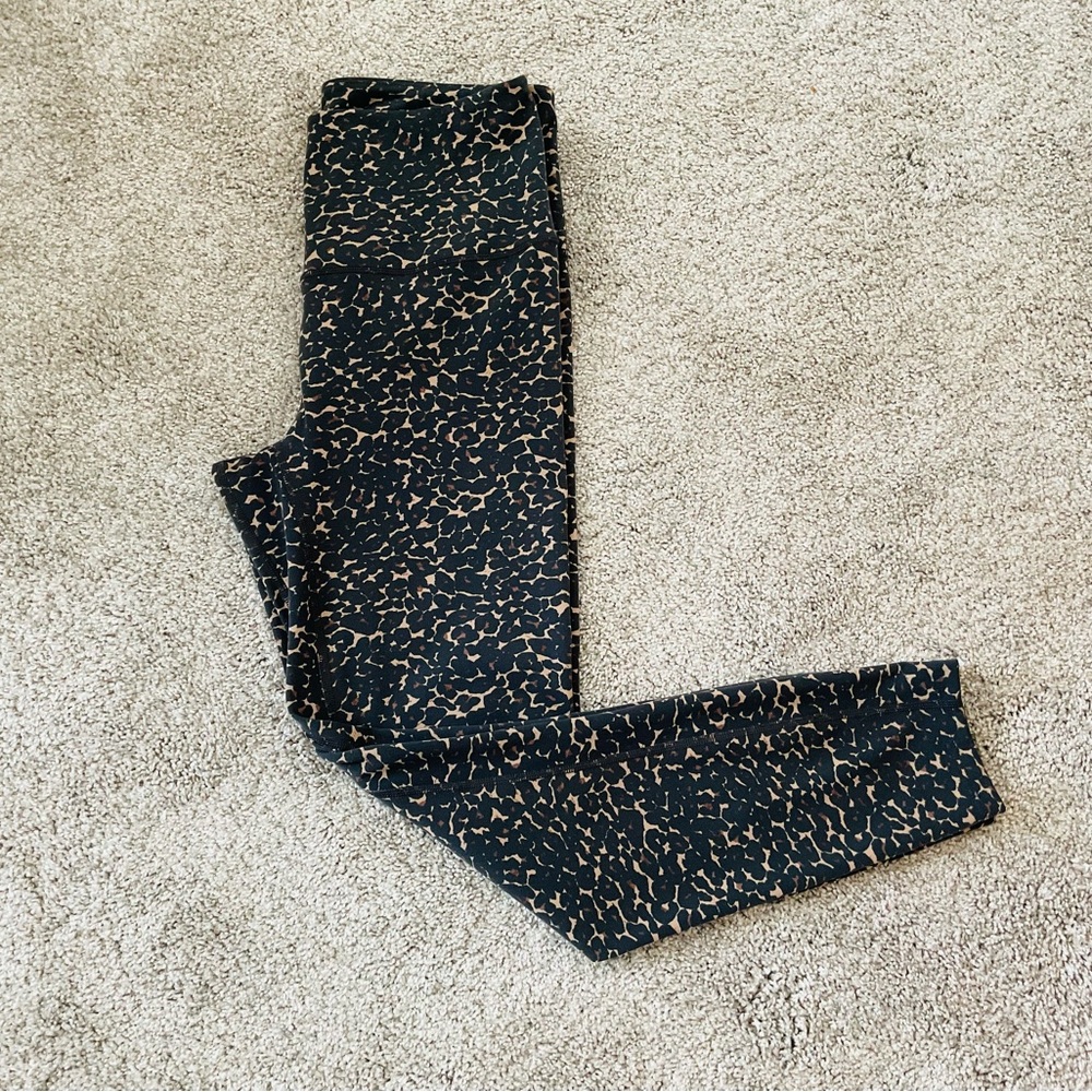 Varley Leggings Women’s Black Brown Leopard Print M